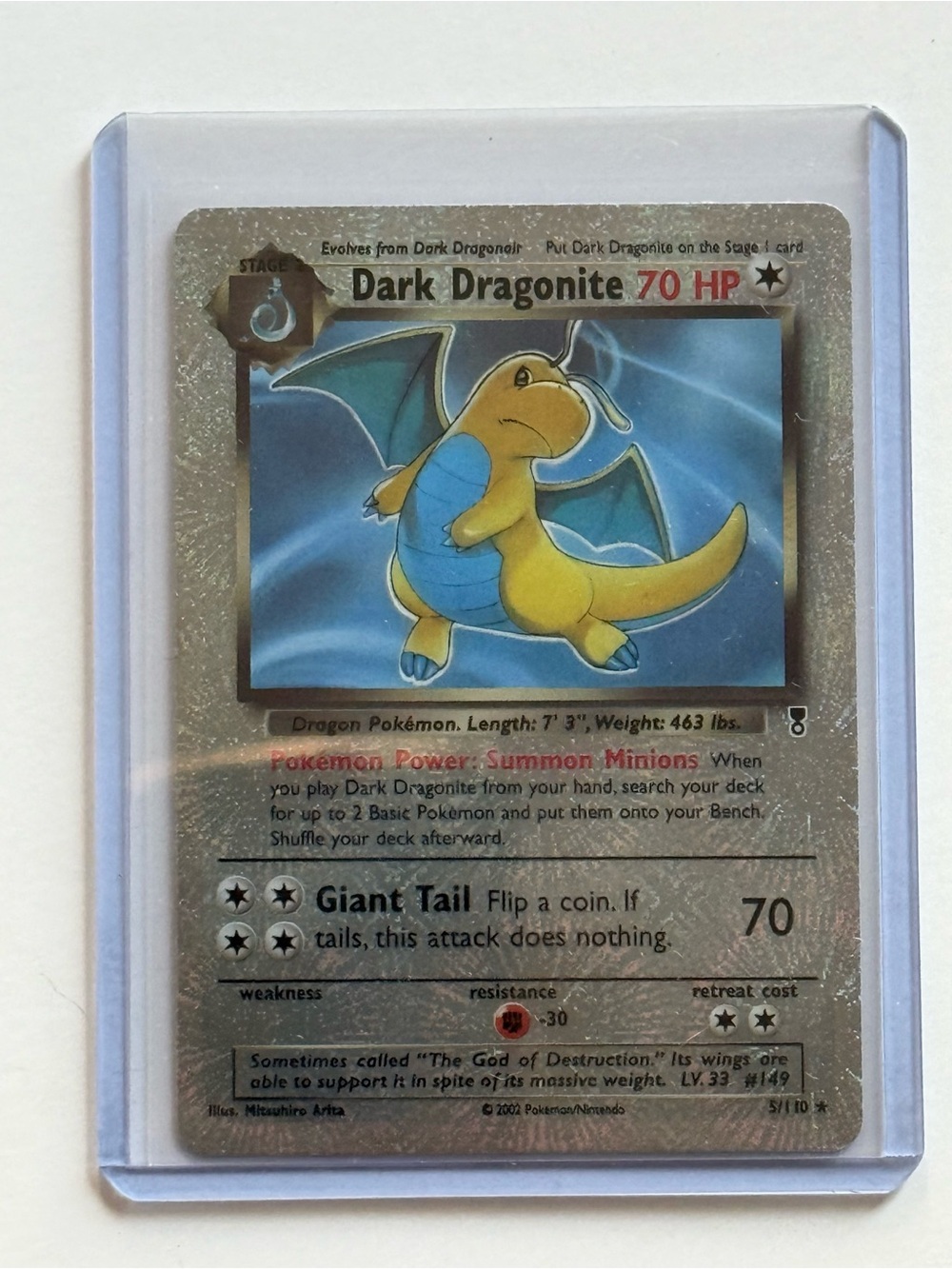 2002 Pokemon Legendary C. Dark Dragonite 5/110 Rev Holo Fan Art Custom Card